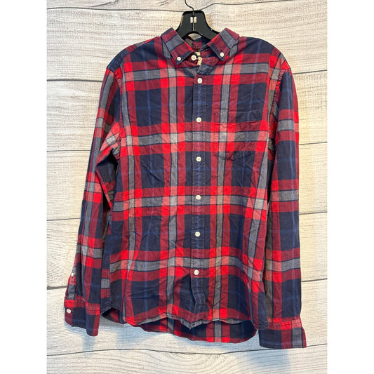 Old Navy Mens Slim Fit Plaid Button-Down Shirt M