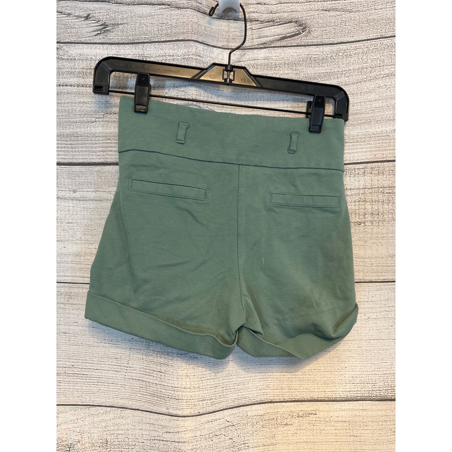Timing Women's High-Waist Button-Up Green Shorts Size S