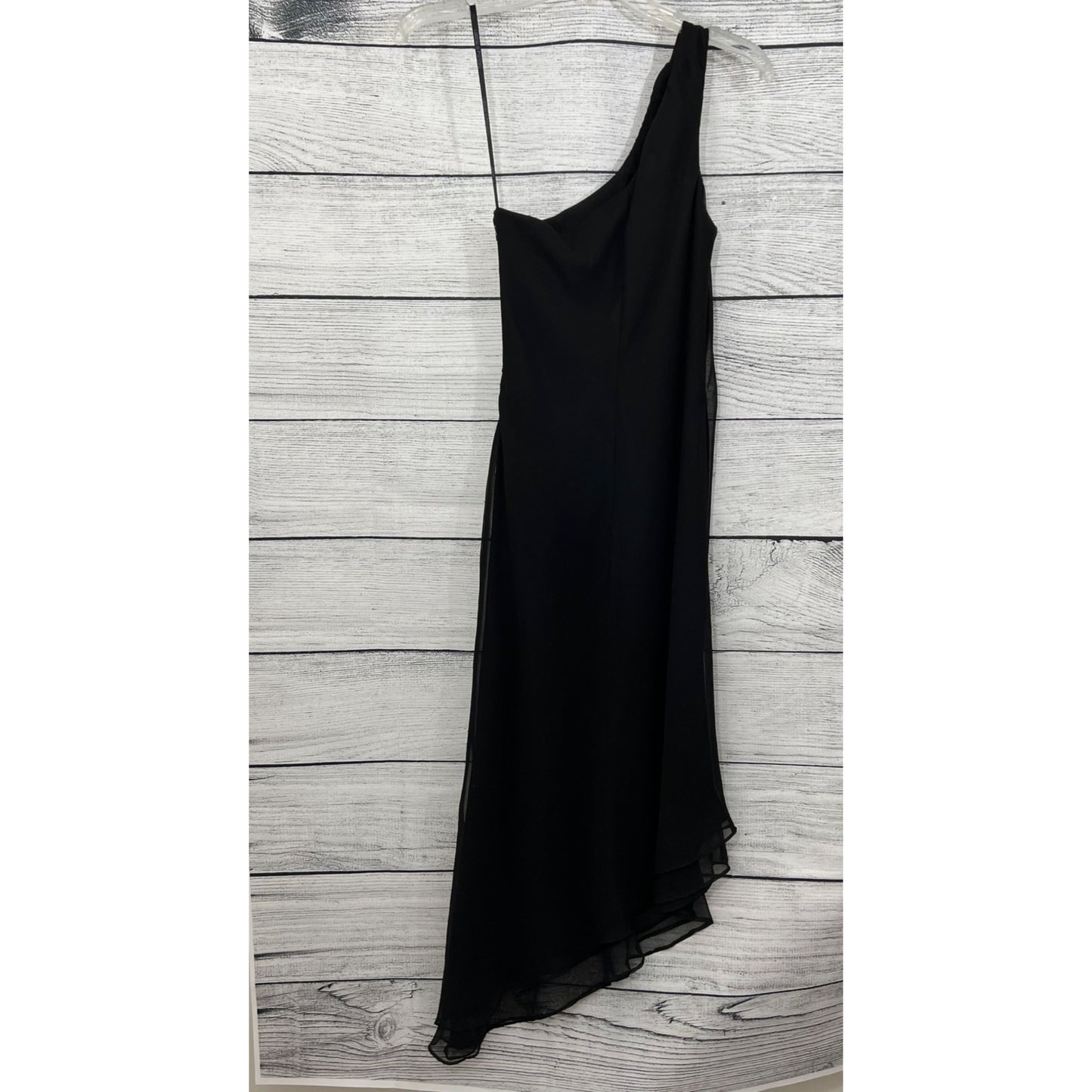 Betsy and Adam by Jasmine One-Shoulder Asymmetrical Black Dress, Size 6