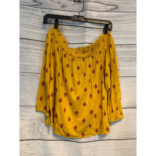 Old Navy Boho Floral Long Sleeve Off-Shoulder Top Size M