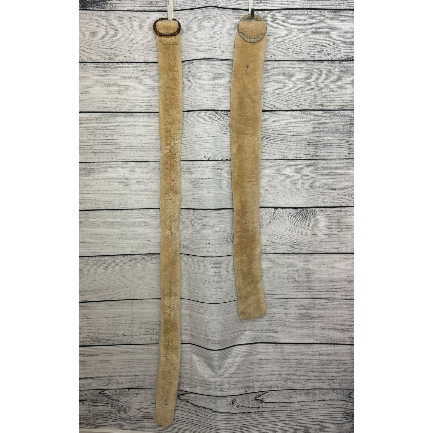 2 Genuine Sheared Beaver Fur Belts
