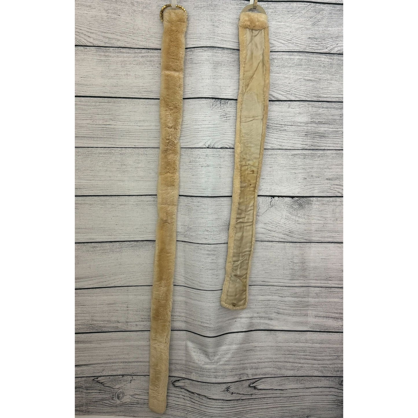 2 Genuine Sheared Beaver Fur Belts