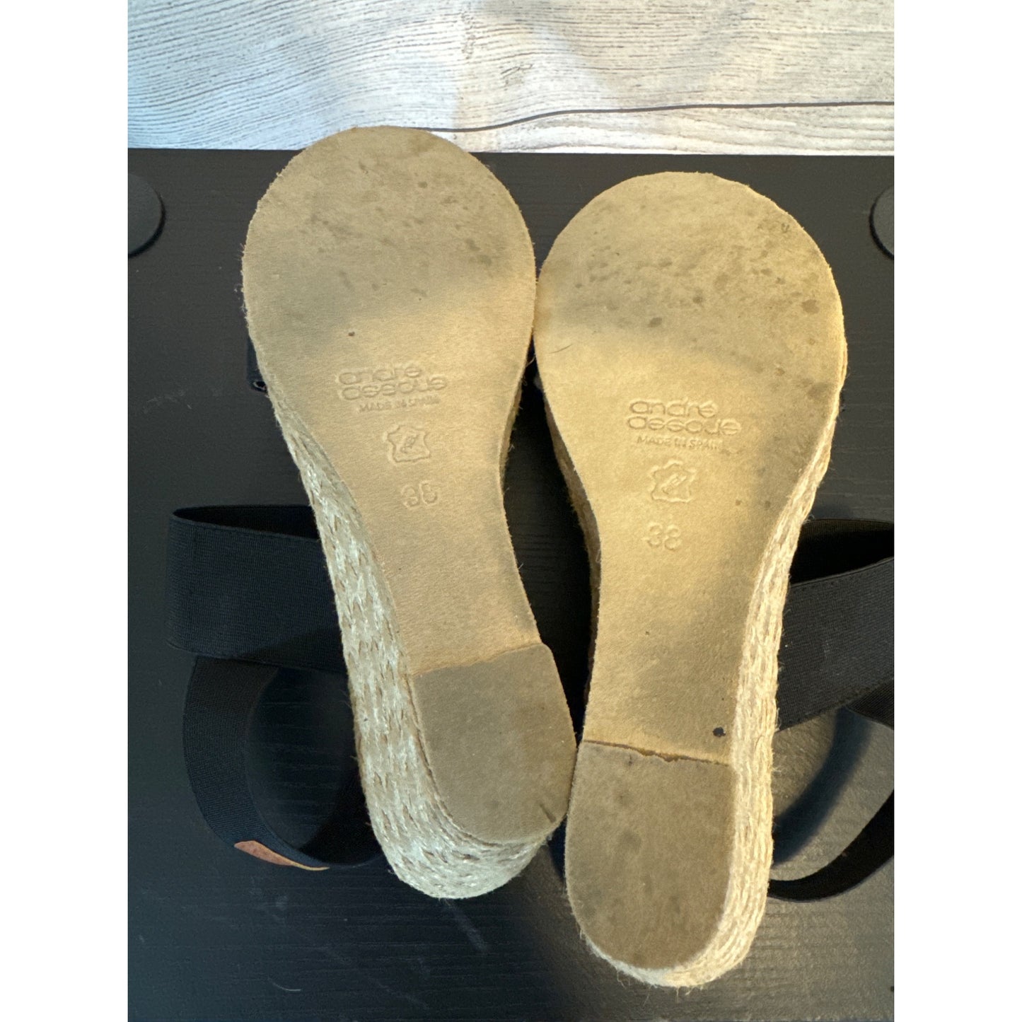 Andre Assous Allison Strappy Espadrille Wedge Sandals Size 8
