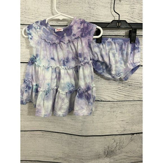 Tie Dye Ella Moss Dress/diaper Cover