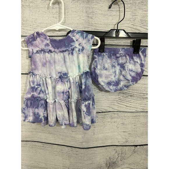 Tie Dye Ella Moss Dress/diaper Cover