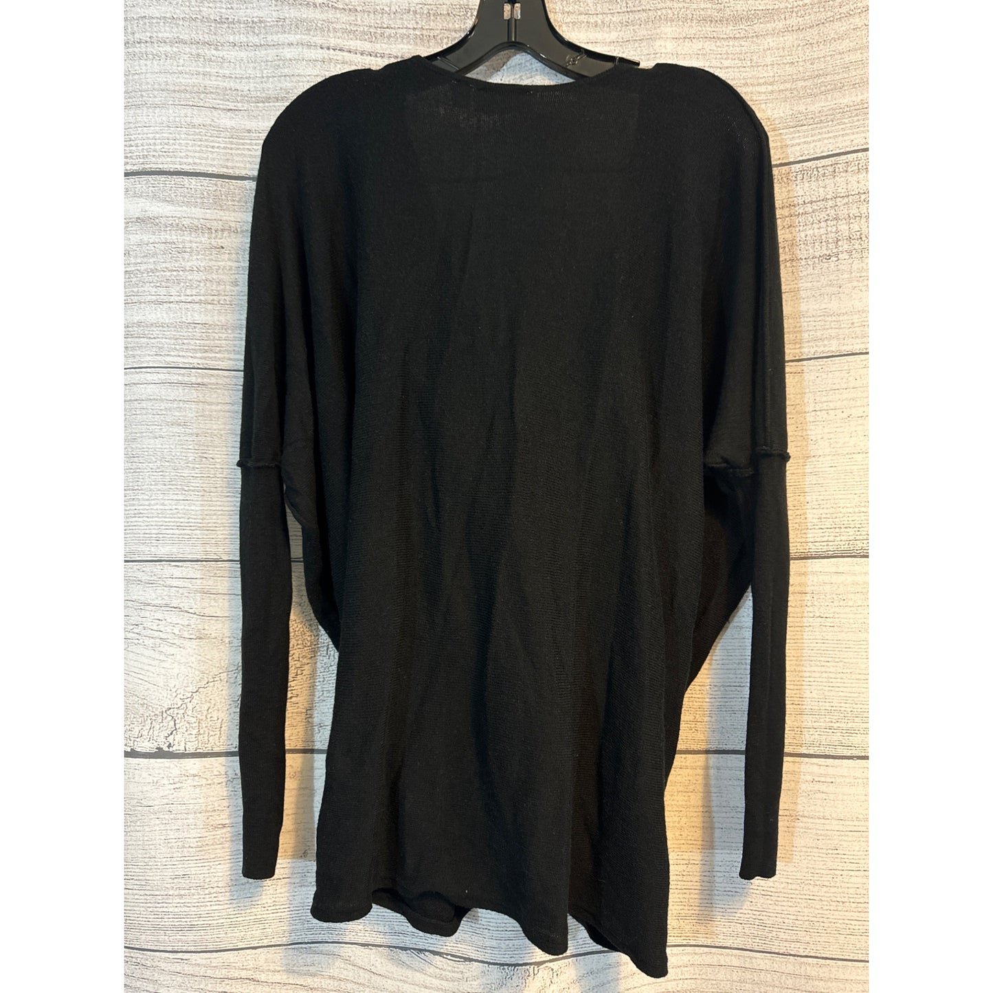 RD Style Black Drape Front Long Sleeve Top Size M