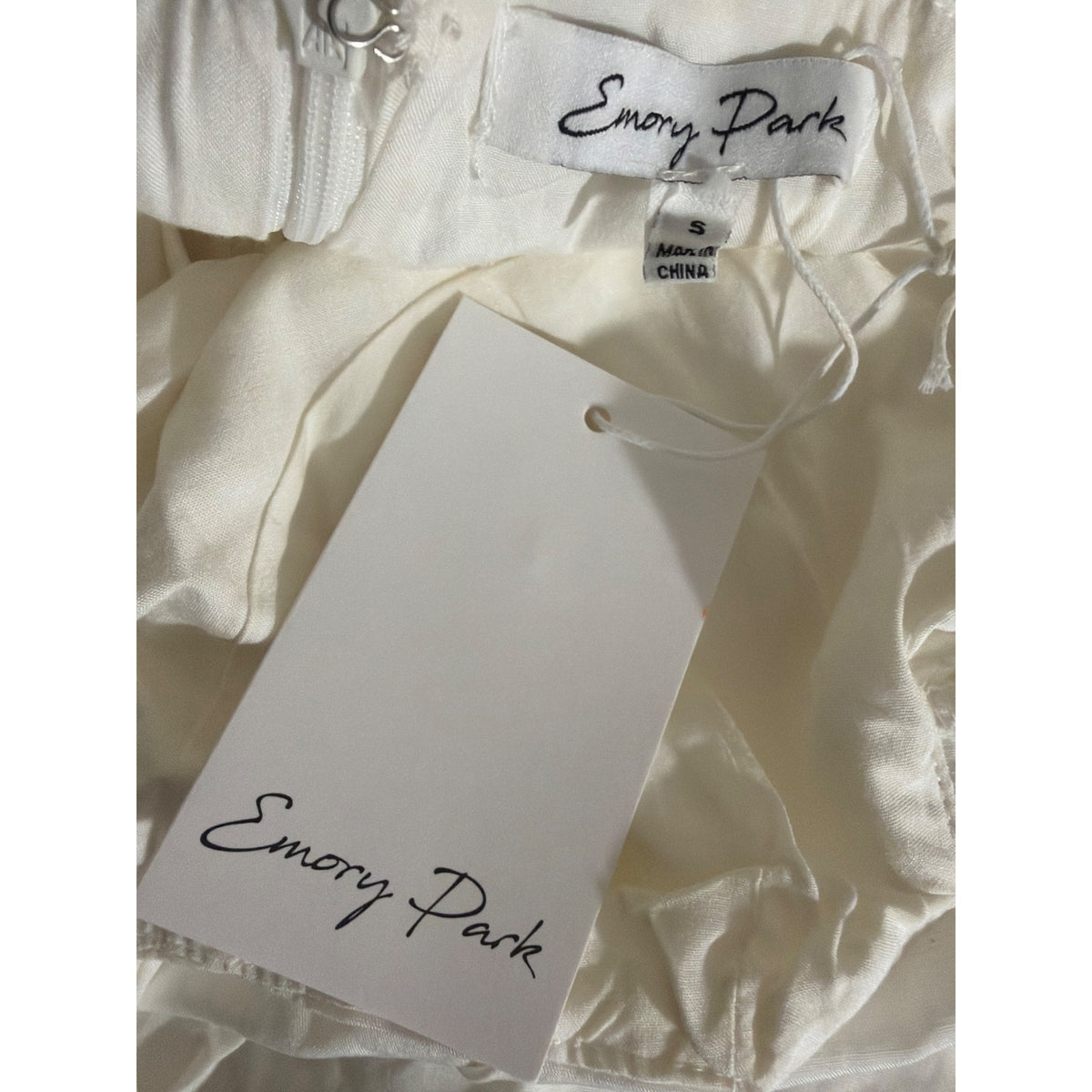 NWT Emory Park White Ruffle Strap Mini Dress Size S