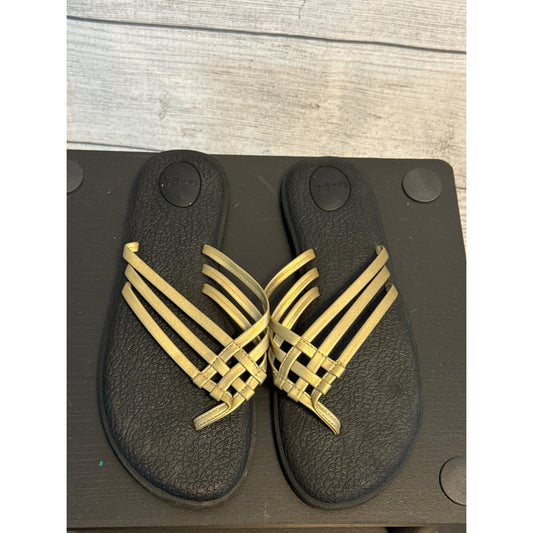 Sanuk Yoga Salty Metallic Sandals Size 9
