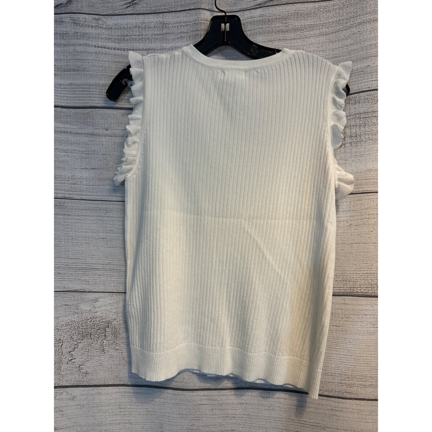 La Miel Ribbed Sleeveless Ruffle Top Size L