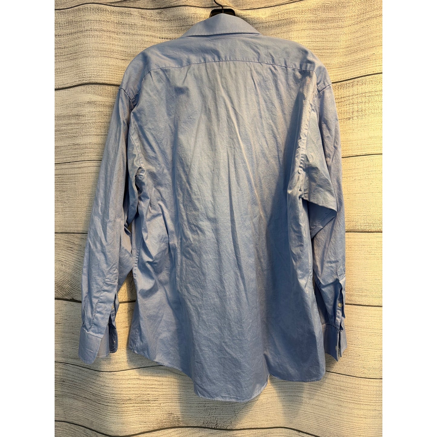 Saks Fifth Avenue Mens Blue Button-Down Shirt Classic Fit 100% Cotton 17 34/35