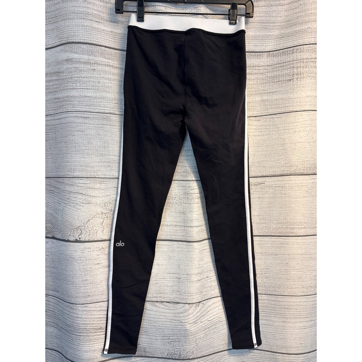 Alo Black and White Striped Leggings
