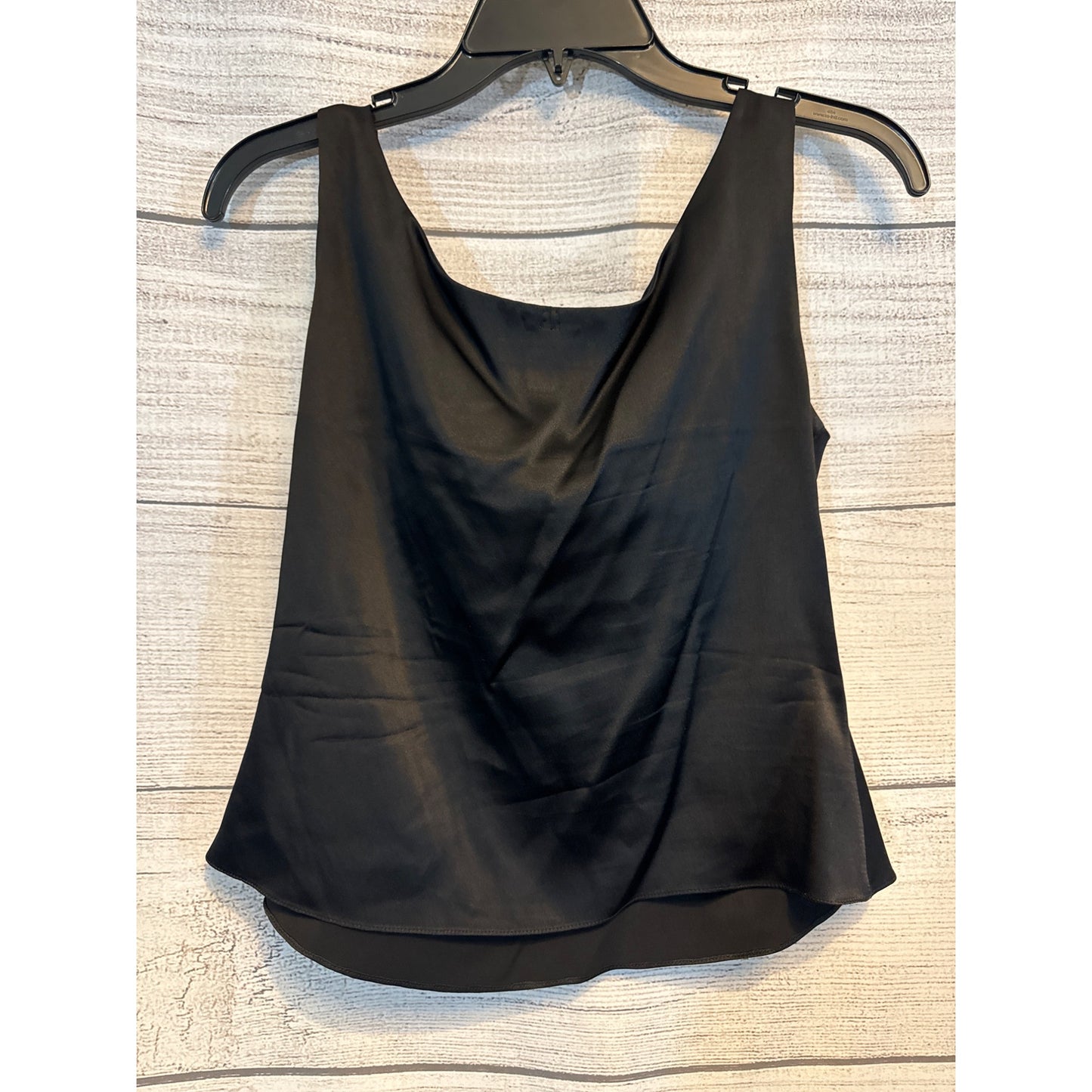 Julie Brown Black Satin Cowl Neck Sleeveless Top Size S