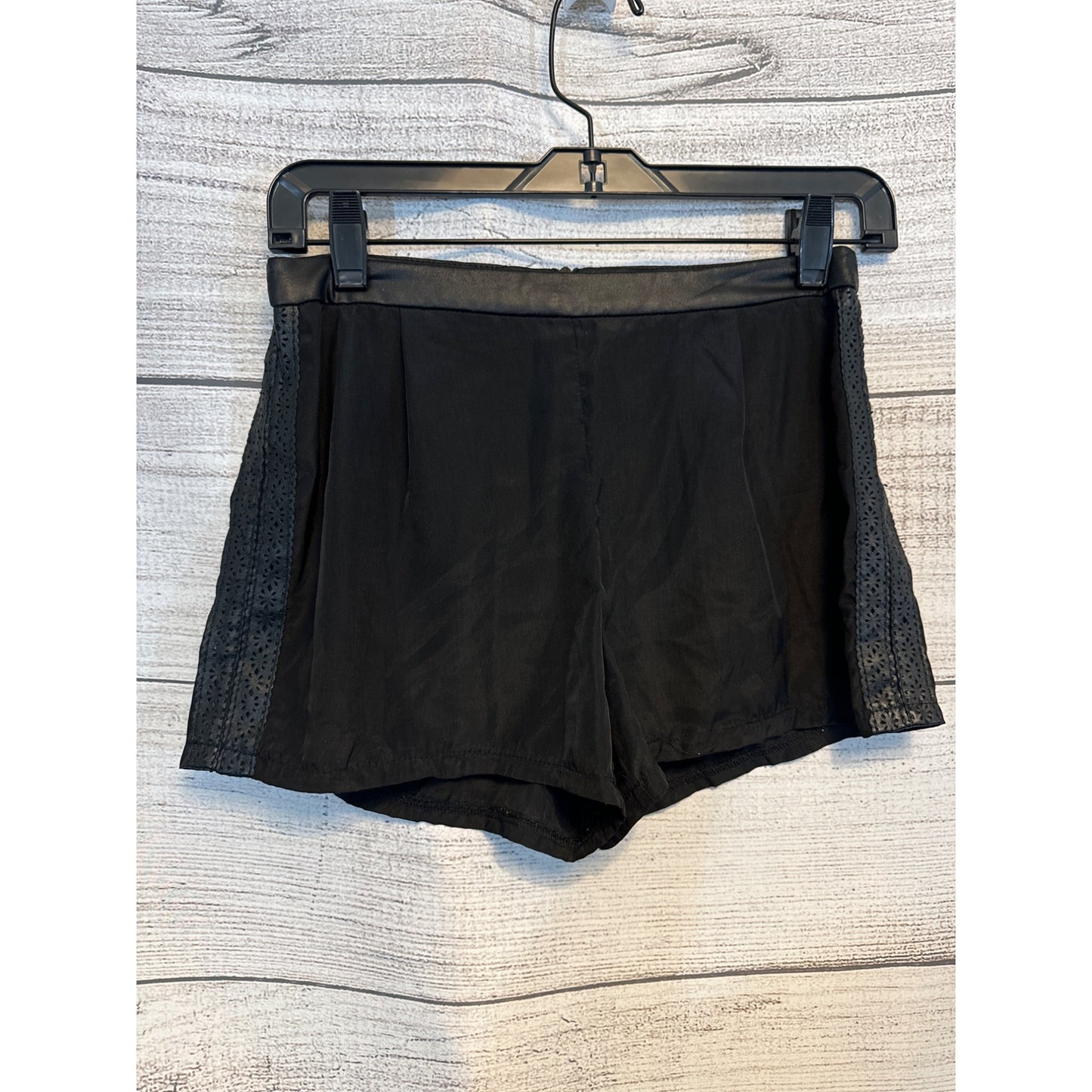 Delia's Black Lace-Trimmed High-Waisted Shorts Size S