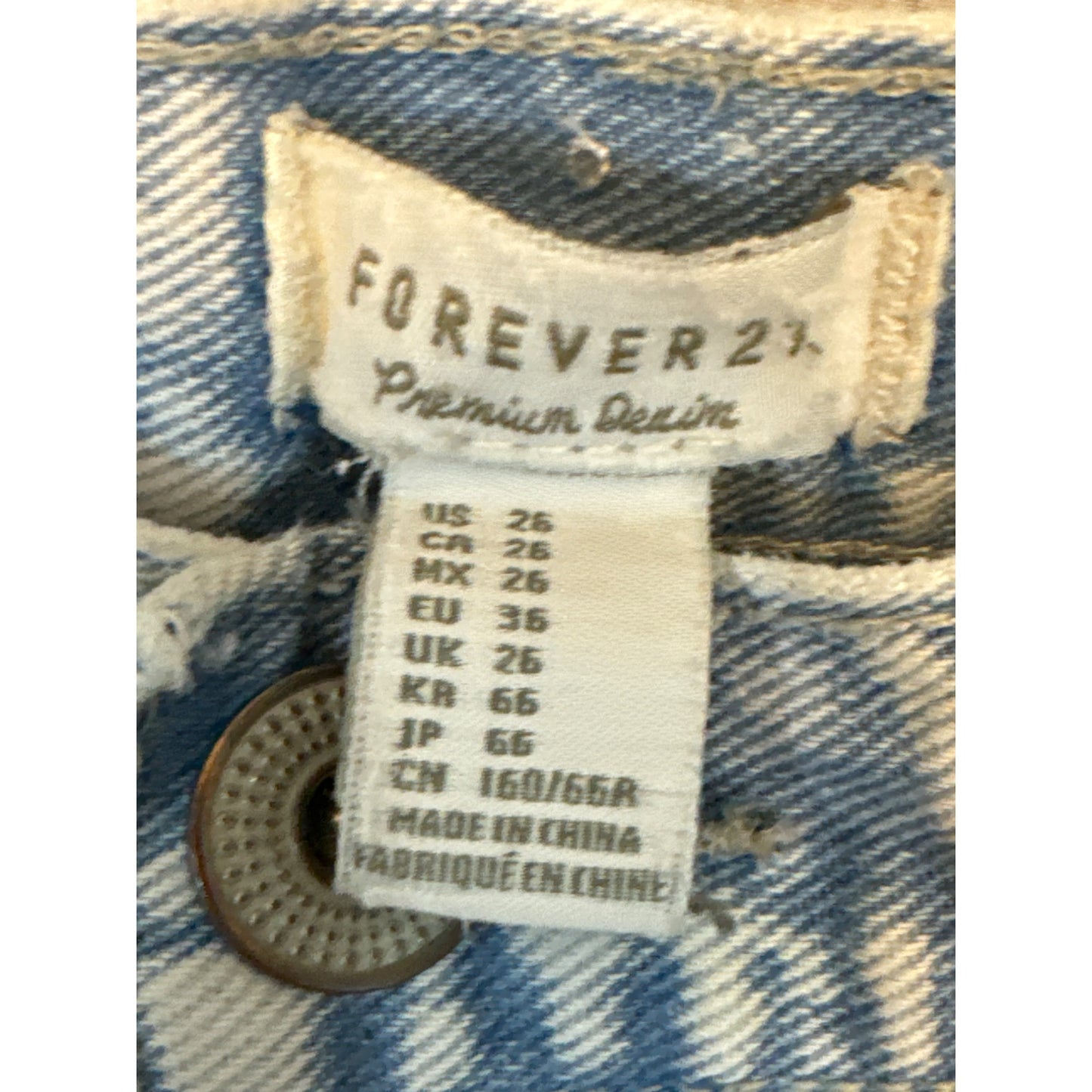 Forever 21 Premium Denim Shorts Distressed Size 25