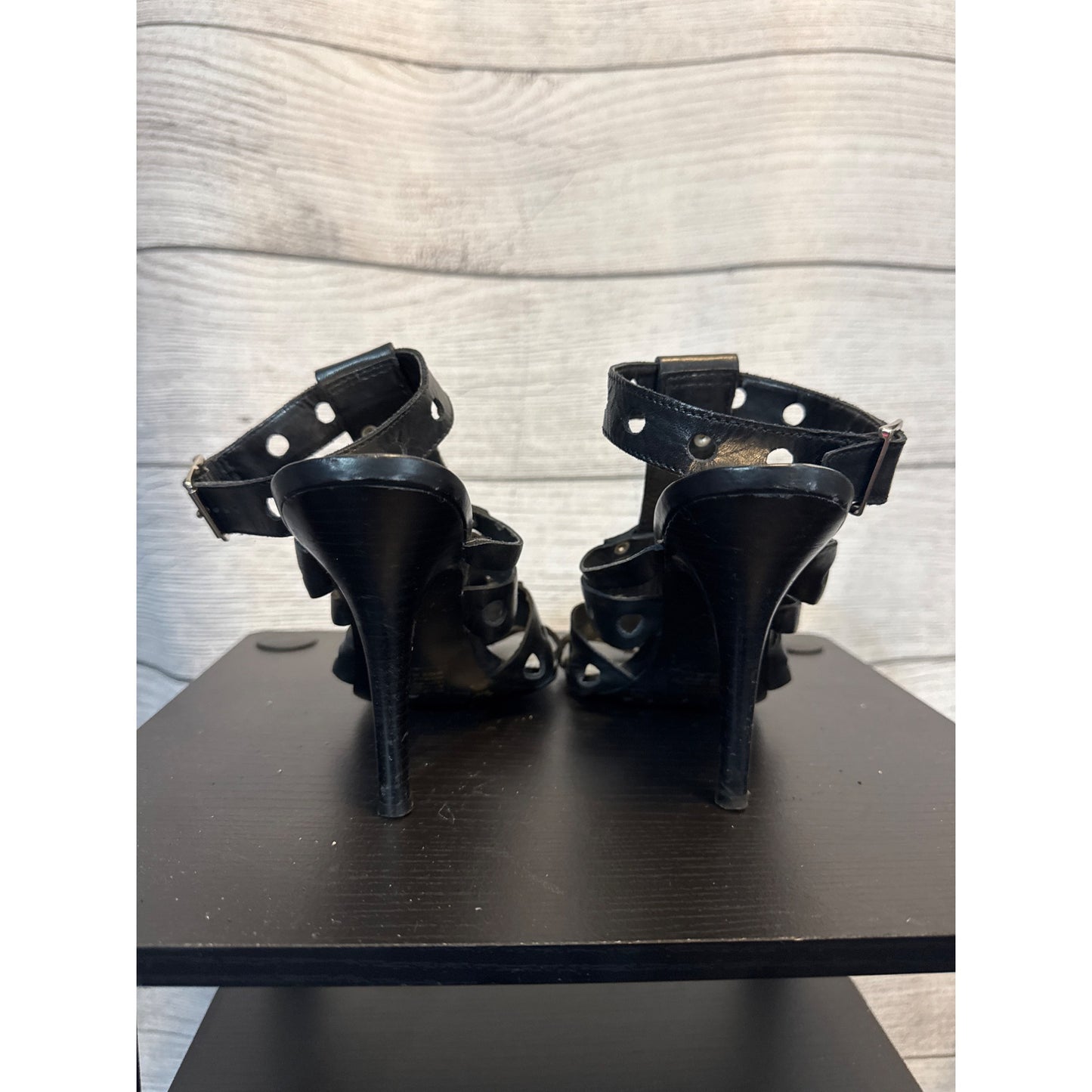 BCBG Girls Black Strappy Gladiator Heels Size 8.5