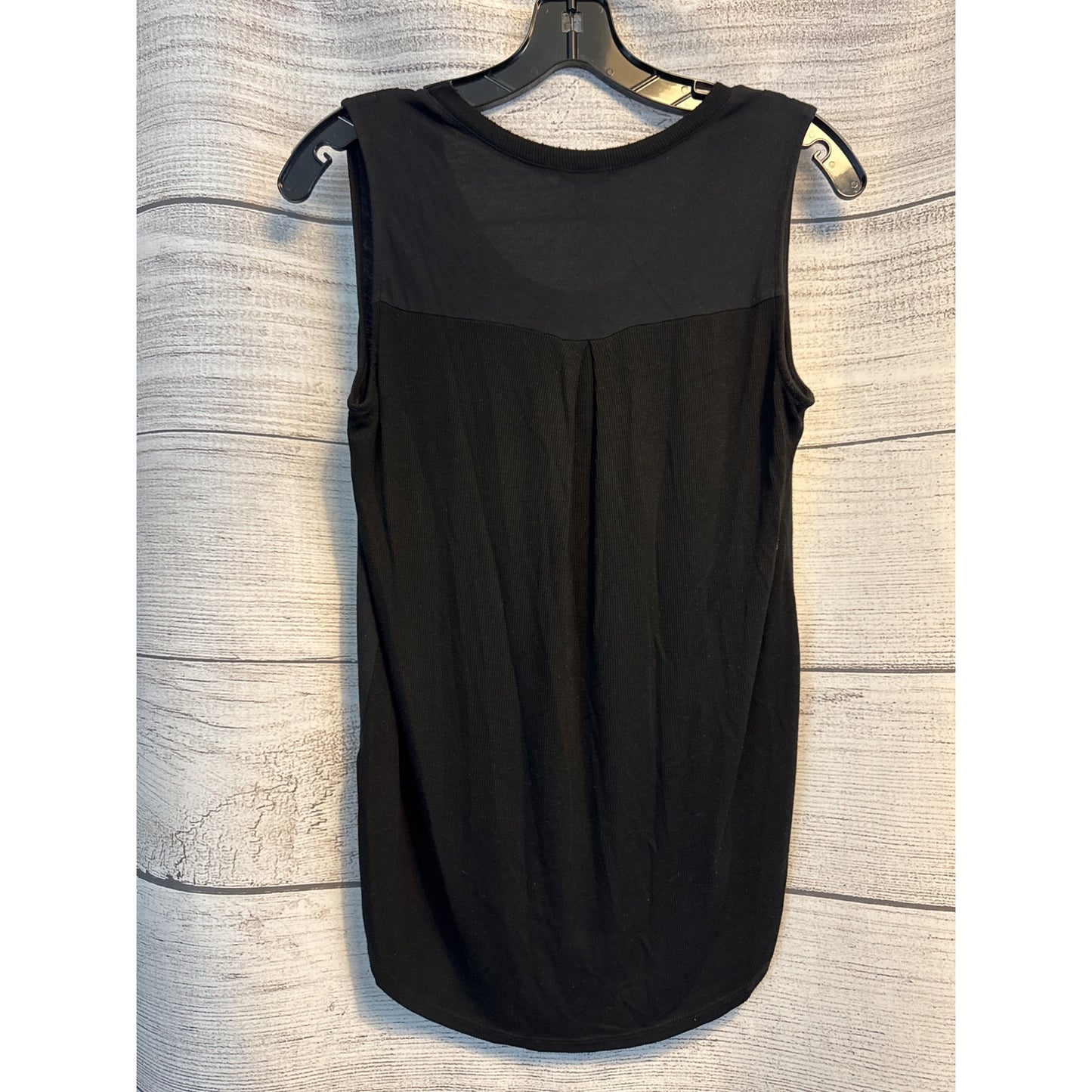 Splendid Black Sleeveless Pleated Shoulder Top Size XS