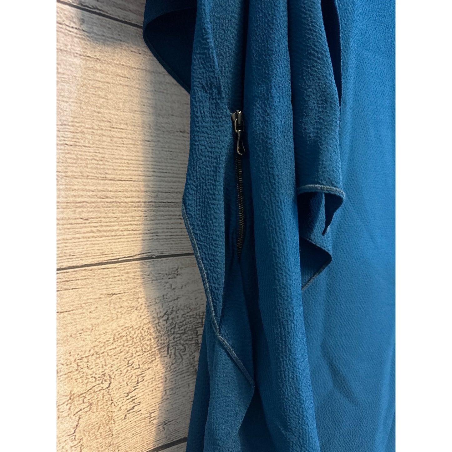 Roland Mouret Blue Draped Ruffle Sleeveless Dress UK 10 US 6