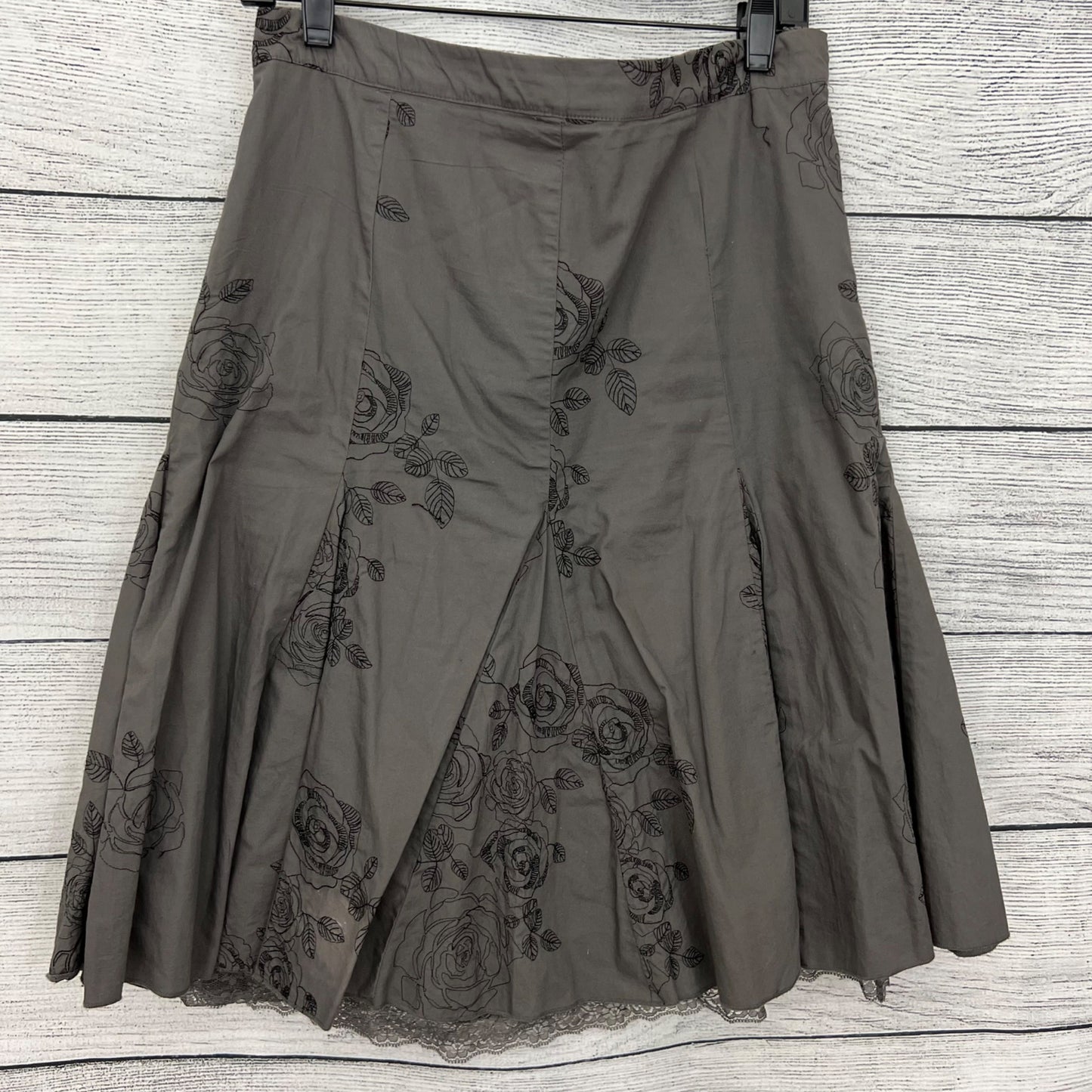 Vintage Forever 21 Floral Embroidered Midi Skirt Size L