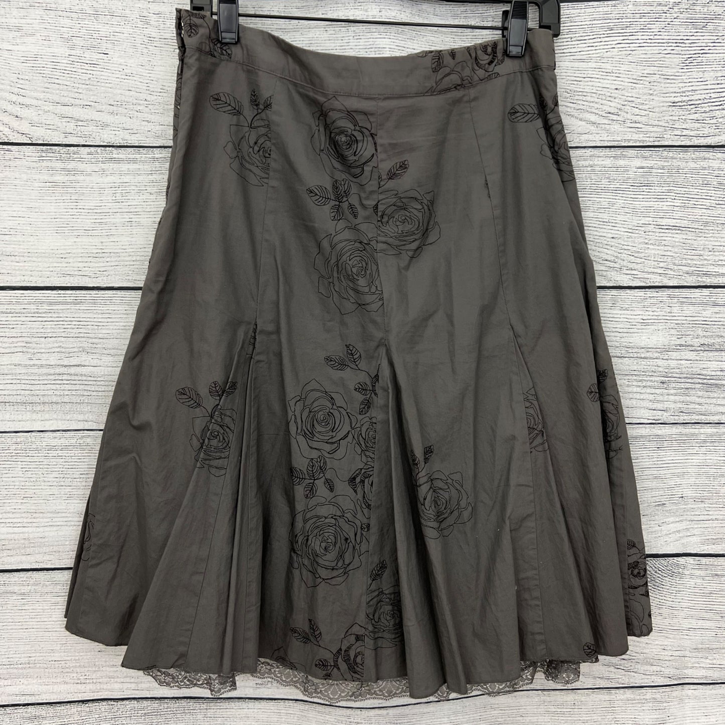 Vintage Forever 21 Floral Embroidered Midi Skirt Size L