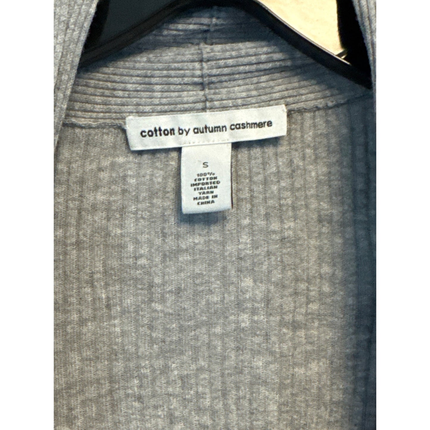 Cotton By Autumn Cashmere Open Front Ribbed Cardigan Sweater Size S