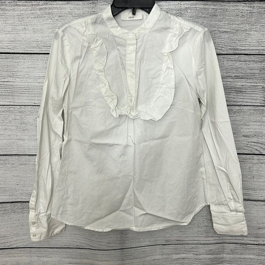 White half button down