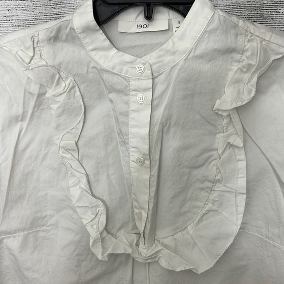 White half button down