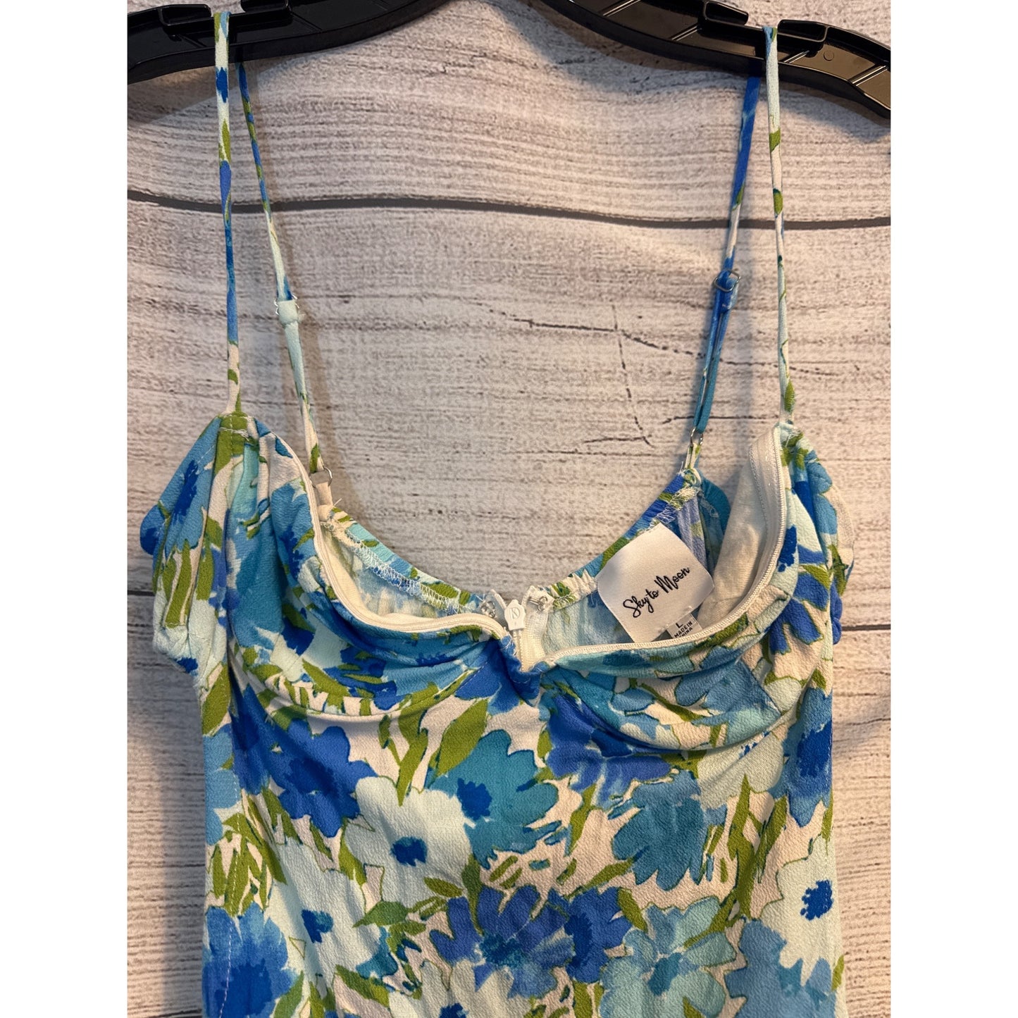 Style To Moon The One That Got Away Floral Mini Dress With Adjustable Spaghetti Straps & Side Cutouts Size L