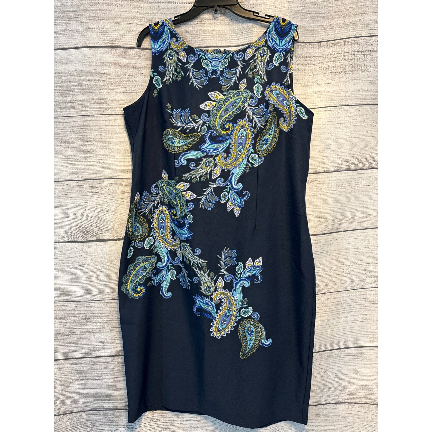 Maya Brooke Sleeveless Paisley Sheath Dress Size 16