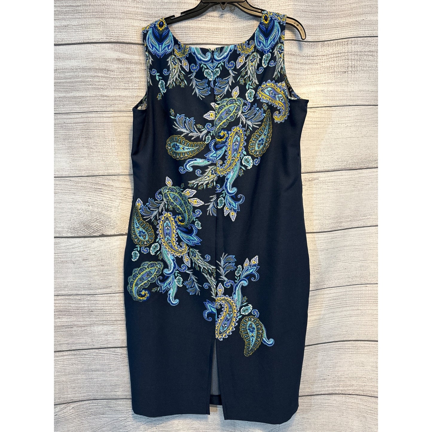 Maya Brooke Sleeveless Paisley Sheath Dress Size 16