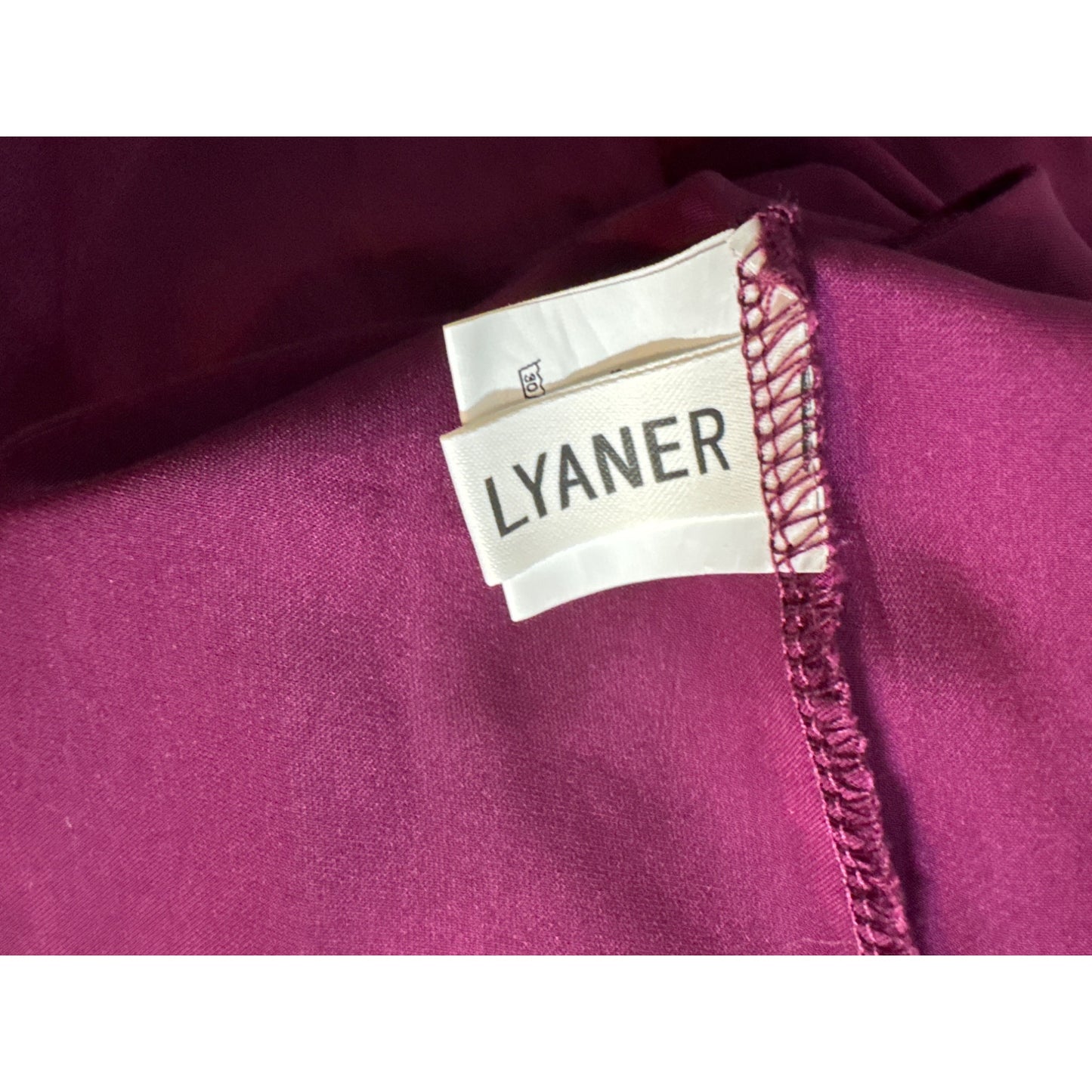 Lyaner Satin Collar V Neck Drape Ruched Front Flowy Long Sleeve Short Mini Dress Size M