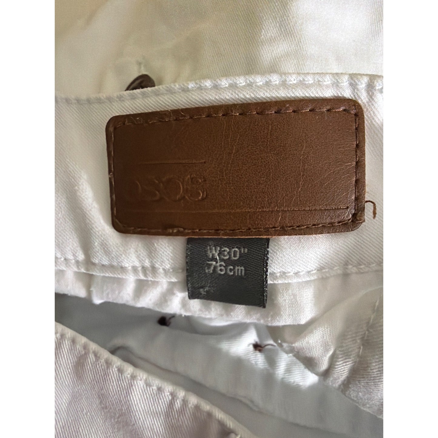 Mens ASOS White Chino Shorts W30