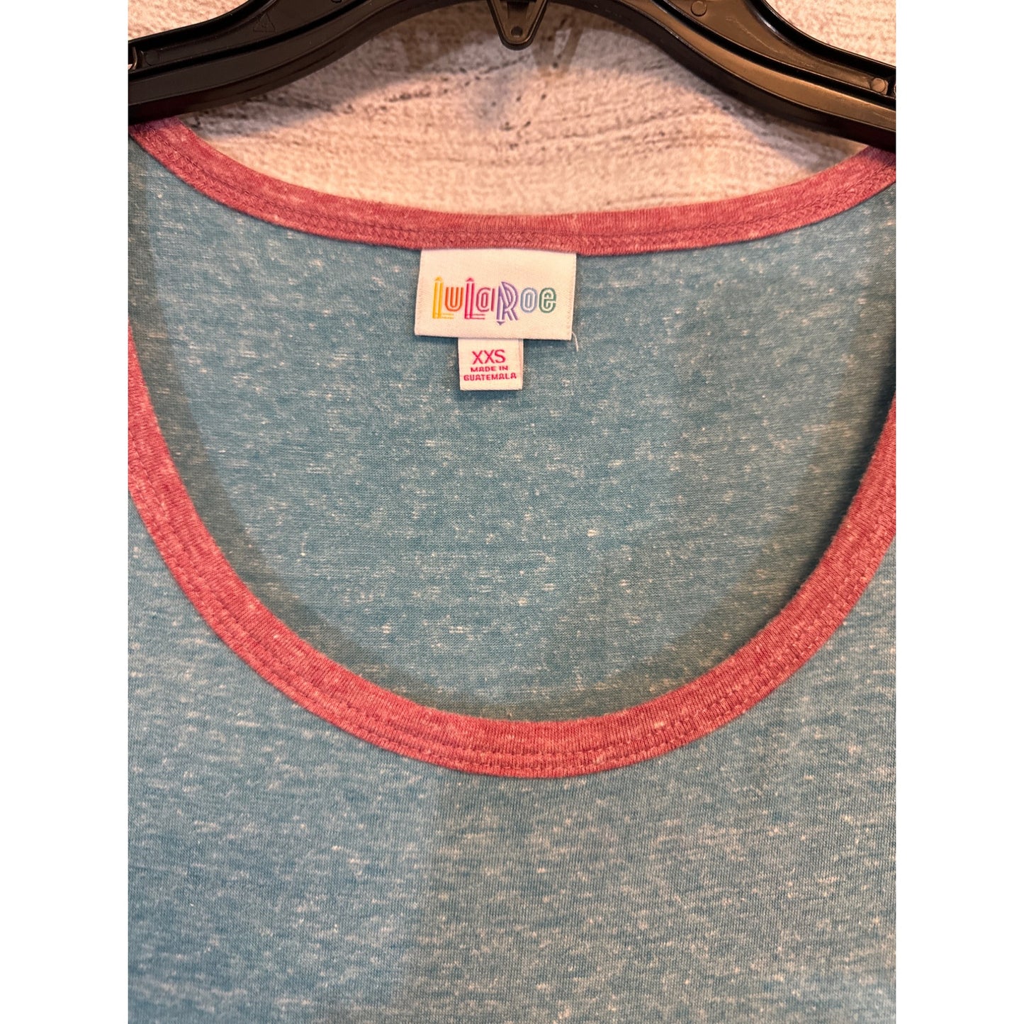 LuLaRoe Nicole Dress Teal & Pink Trim Size XXS