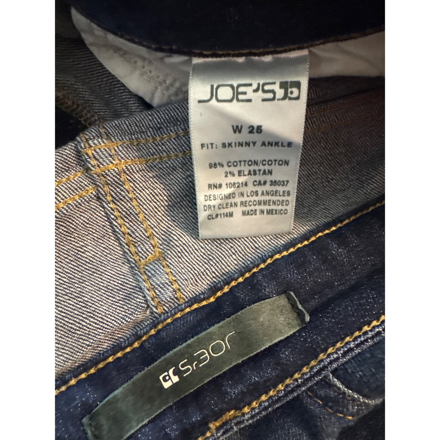 Joe's Skinny Ankle Denim Jeans Size 25