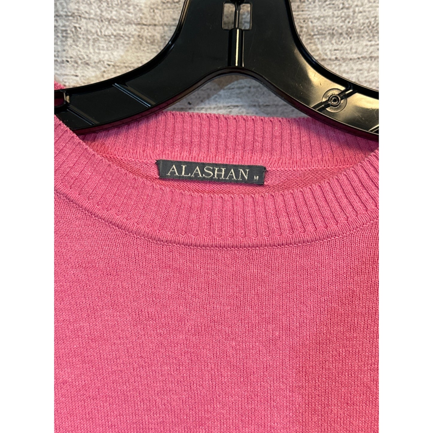 Alashan Pink Sweater With Faux Layered White Shirt Hem Size M