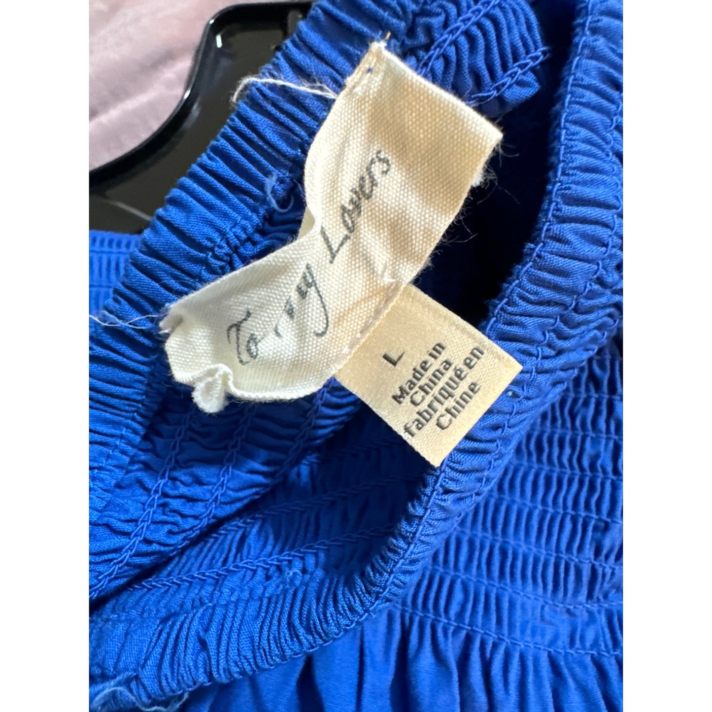 To My Lovers Blue Smocked Maxi Dress Size L