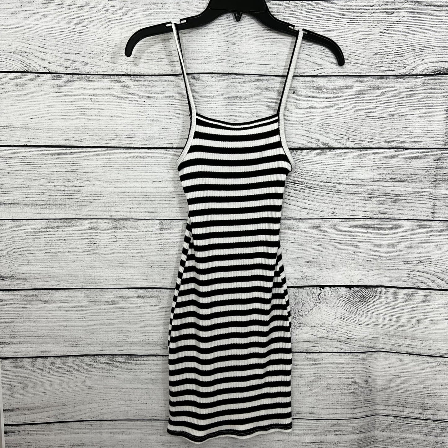 Billabong Black & White Striped Ribbed Bodycon Mini Dress Size XS