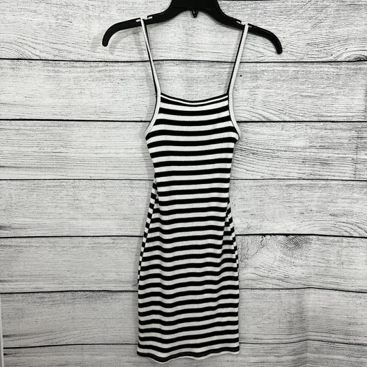 Billabong Black & White Striped Ribbed Bodycon Mini Dress Size XS