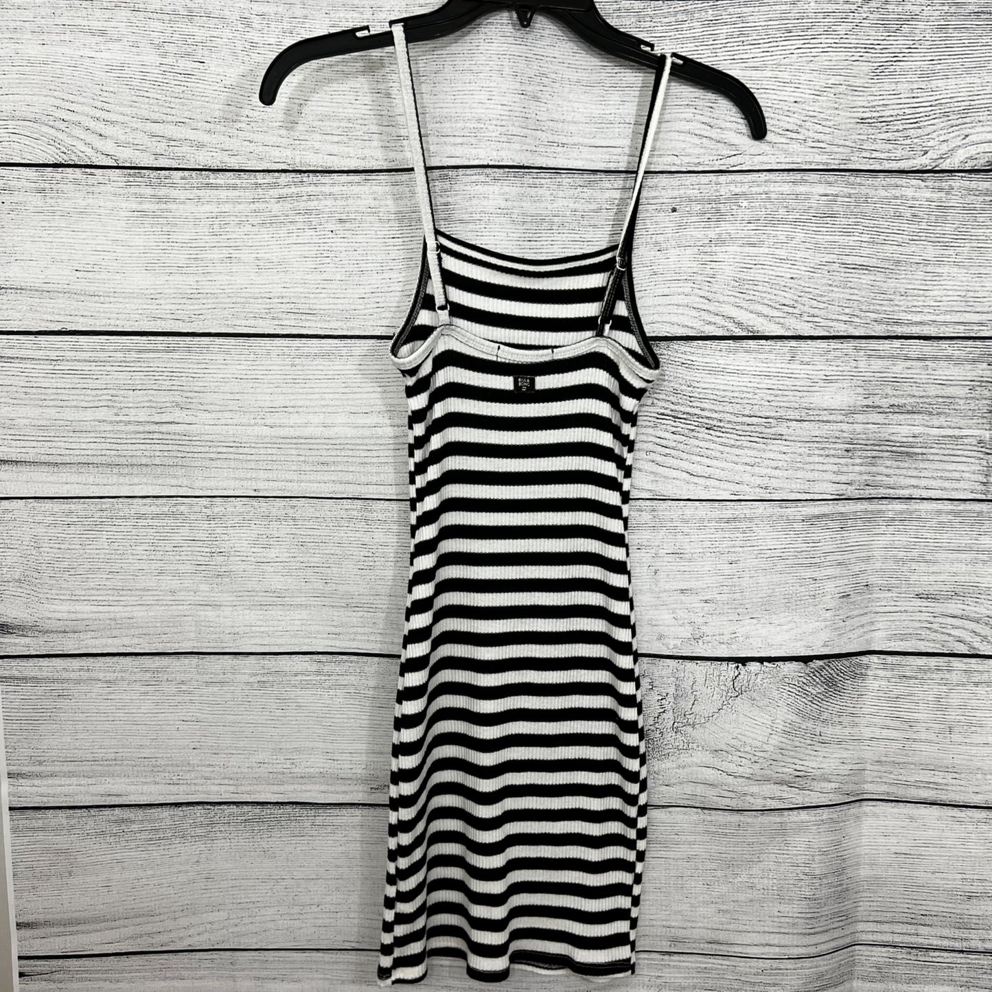 Billabong Black & White Striped Ribbed Bodycon Mini Dress Size XS