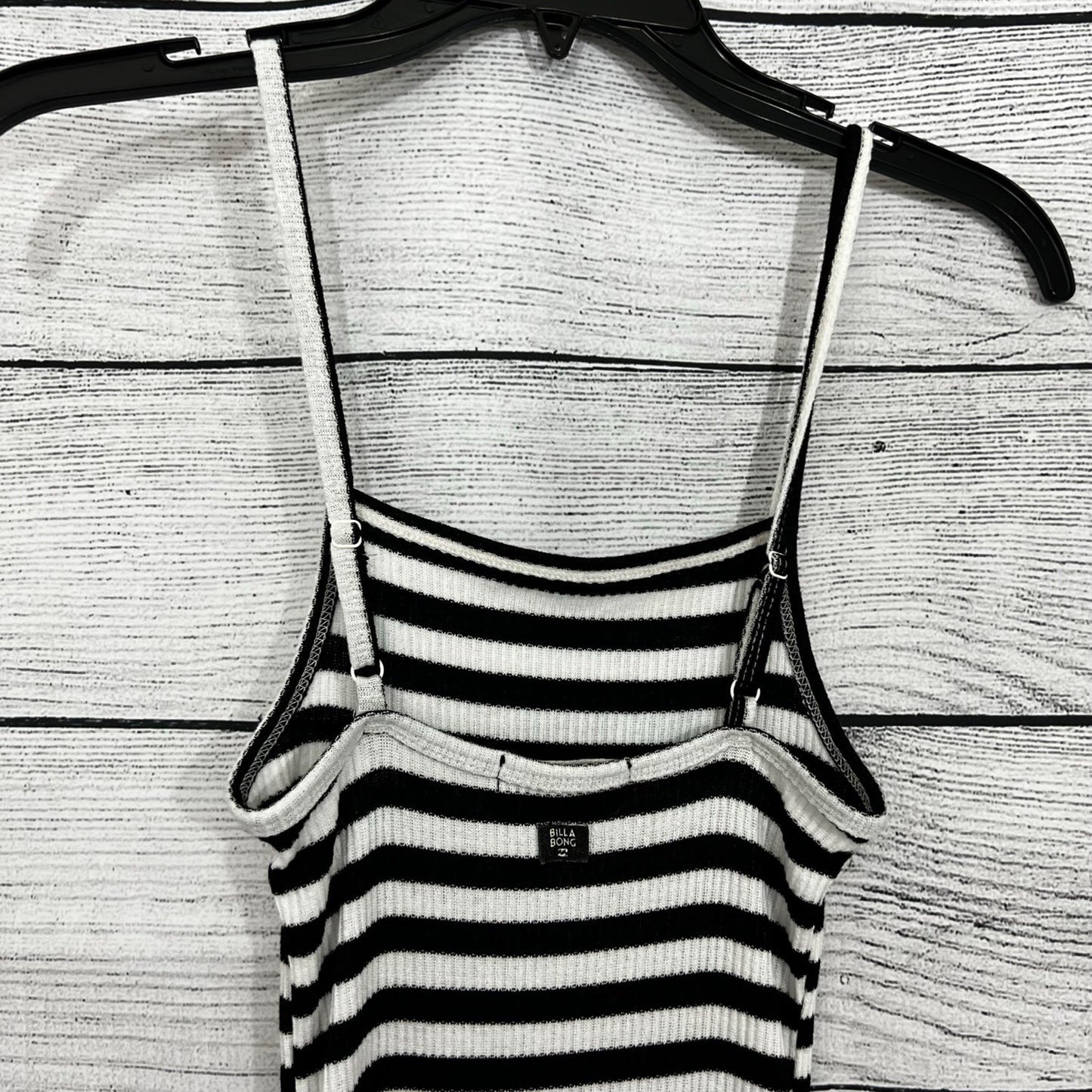 Billabong Black & White Striped Ribbed Bodycon Mini Dress Size XS