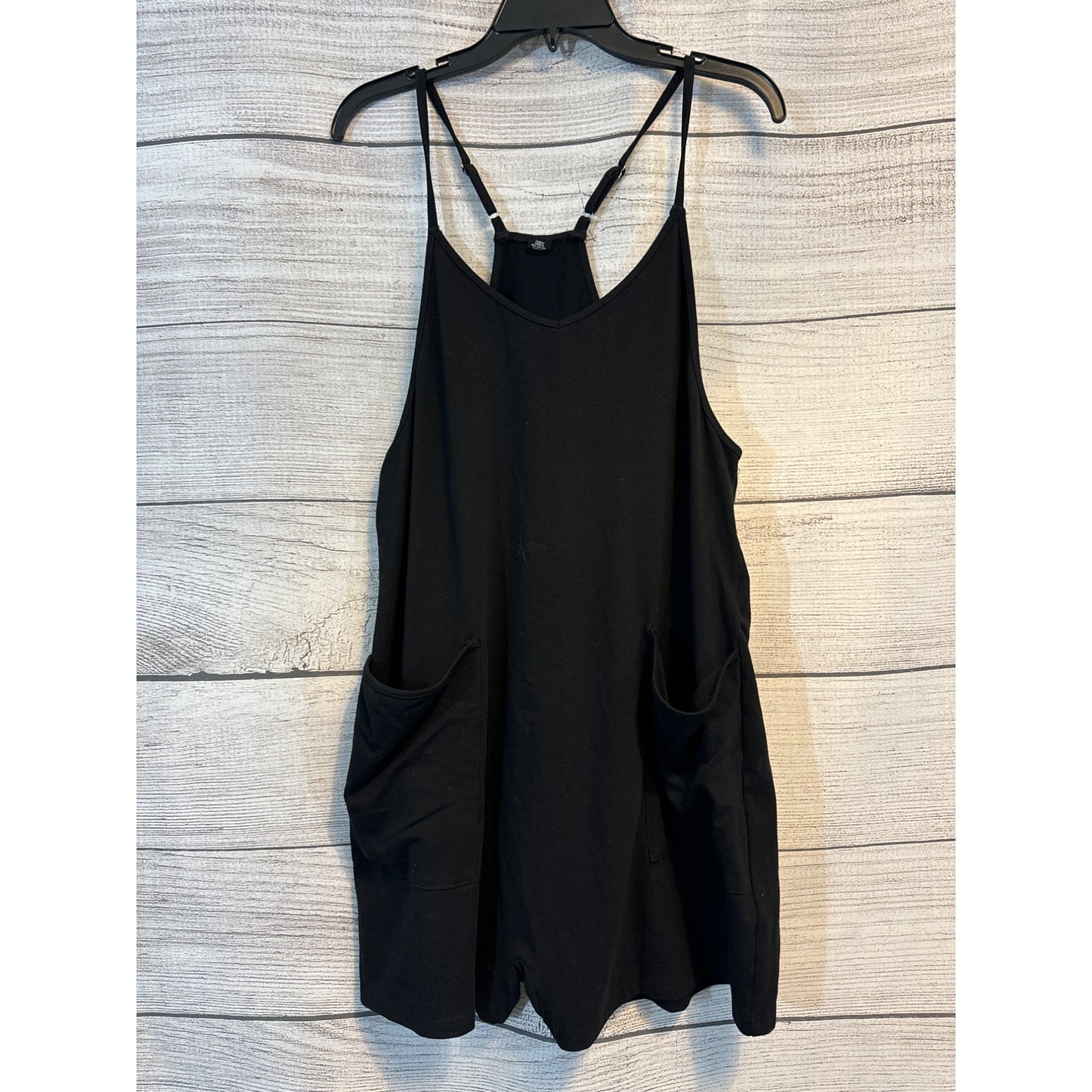Caracilia Black Sleeveless Romper With Pockets Size L