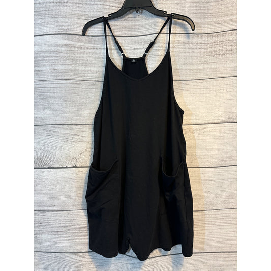 Caracilia Black Sleeveless Romper With Pockets Size L