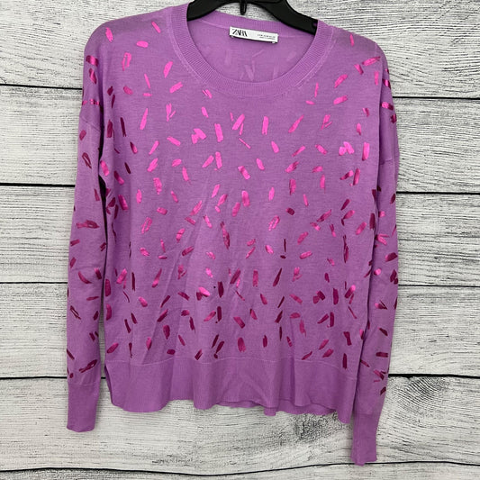 Zara Purple & Pink Confetti Sweater, Size M