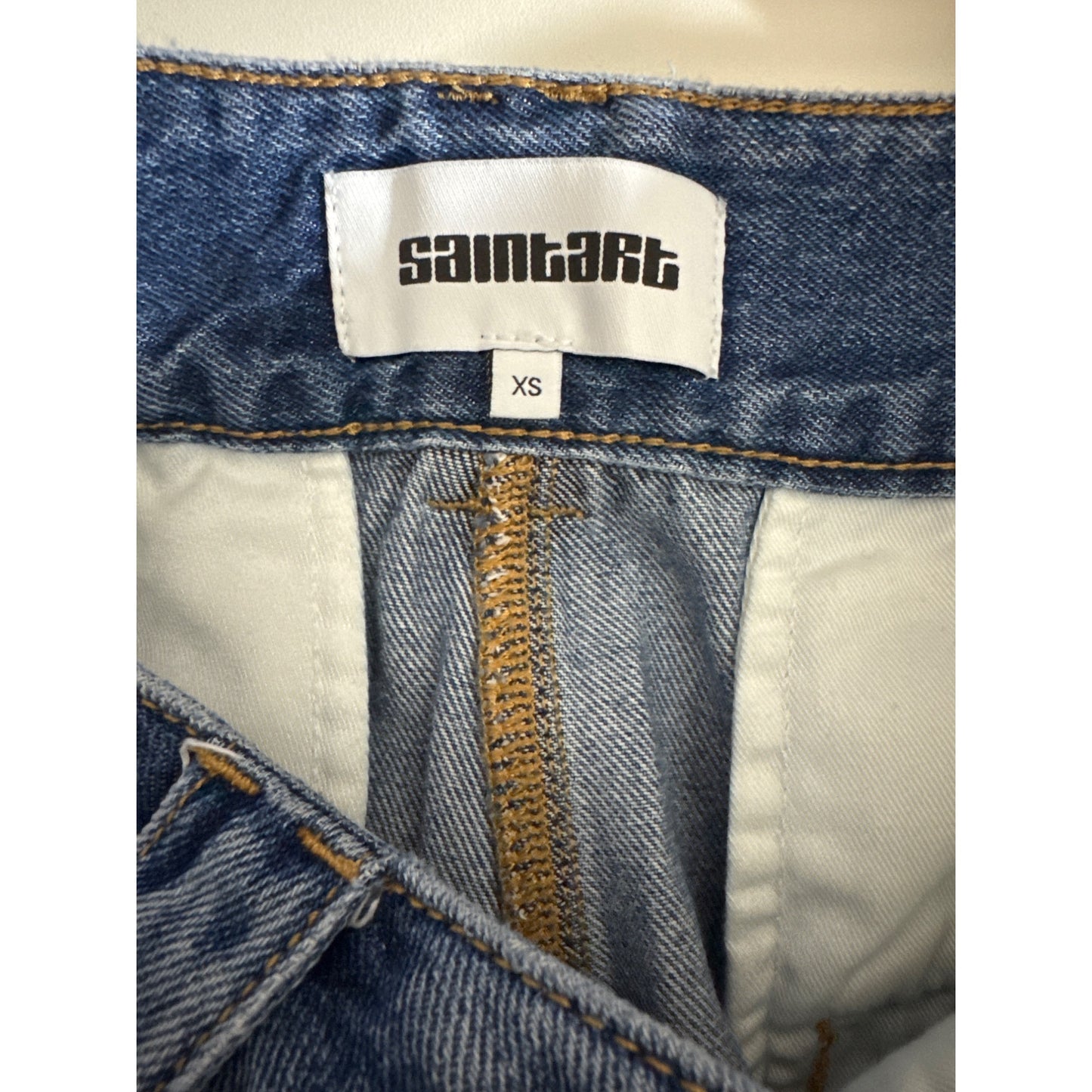 Saint Art Relaxed Fit Denim Jeans Vintage Wash Wide Leg Pants XS