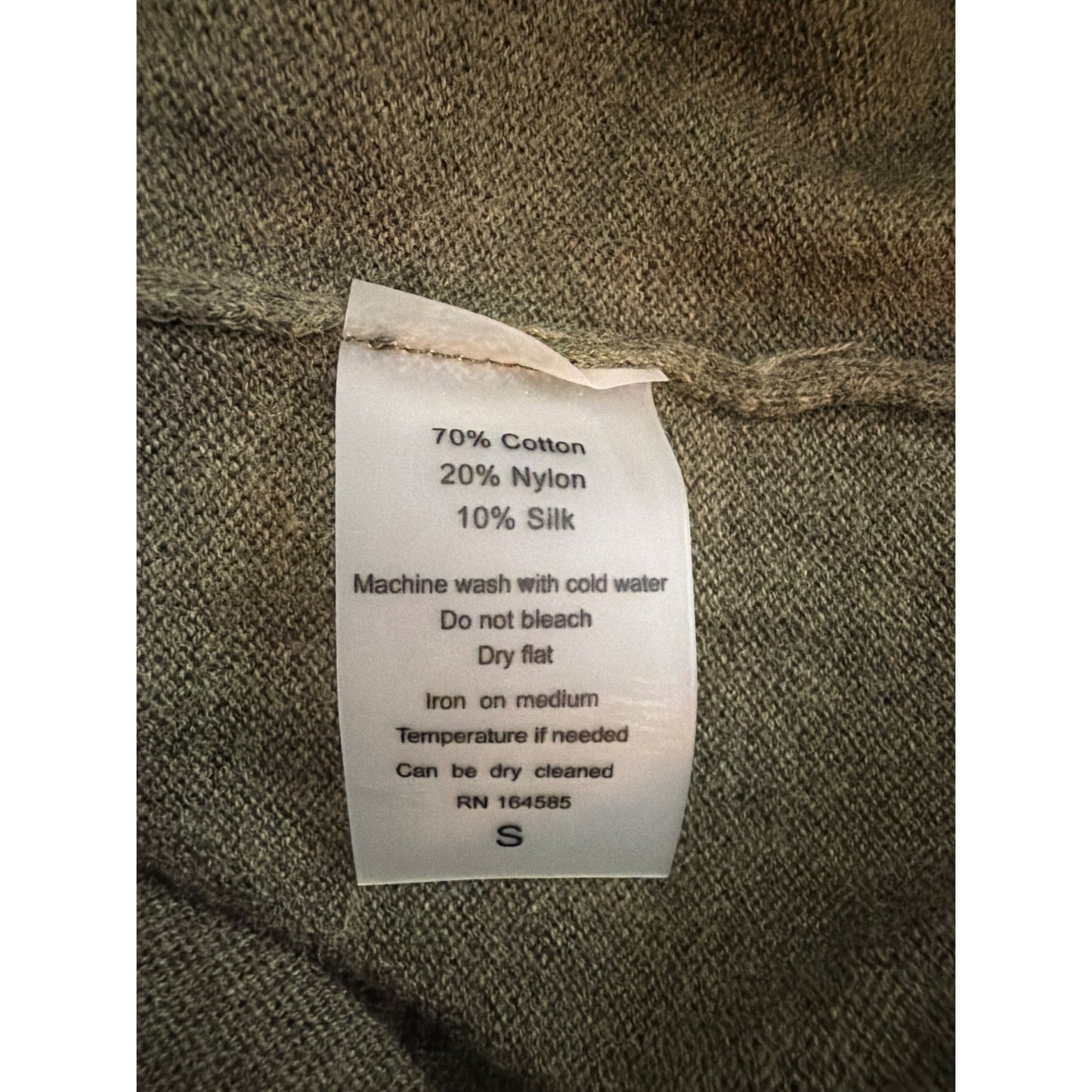 The Line Olive Green Cotton/Silk Sweater Size S