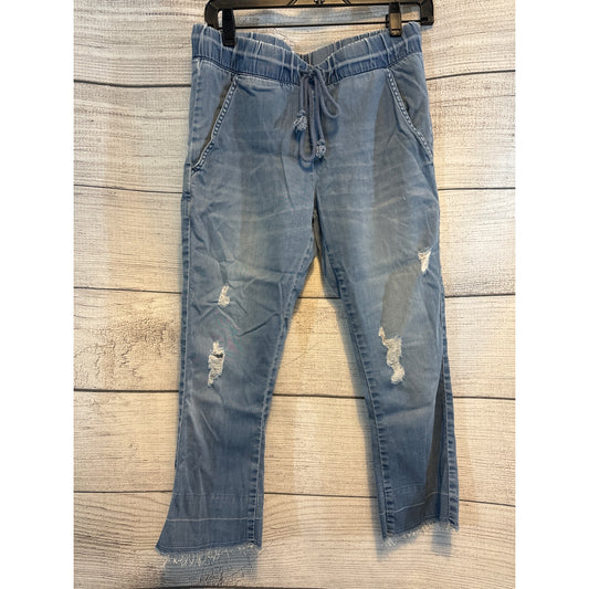 Cloth and Stone Distressed Light Wash Denim Jogger Pants