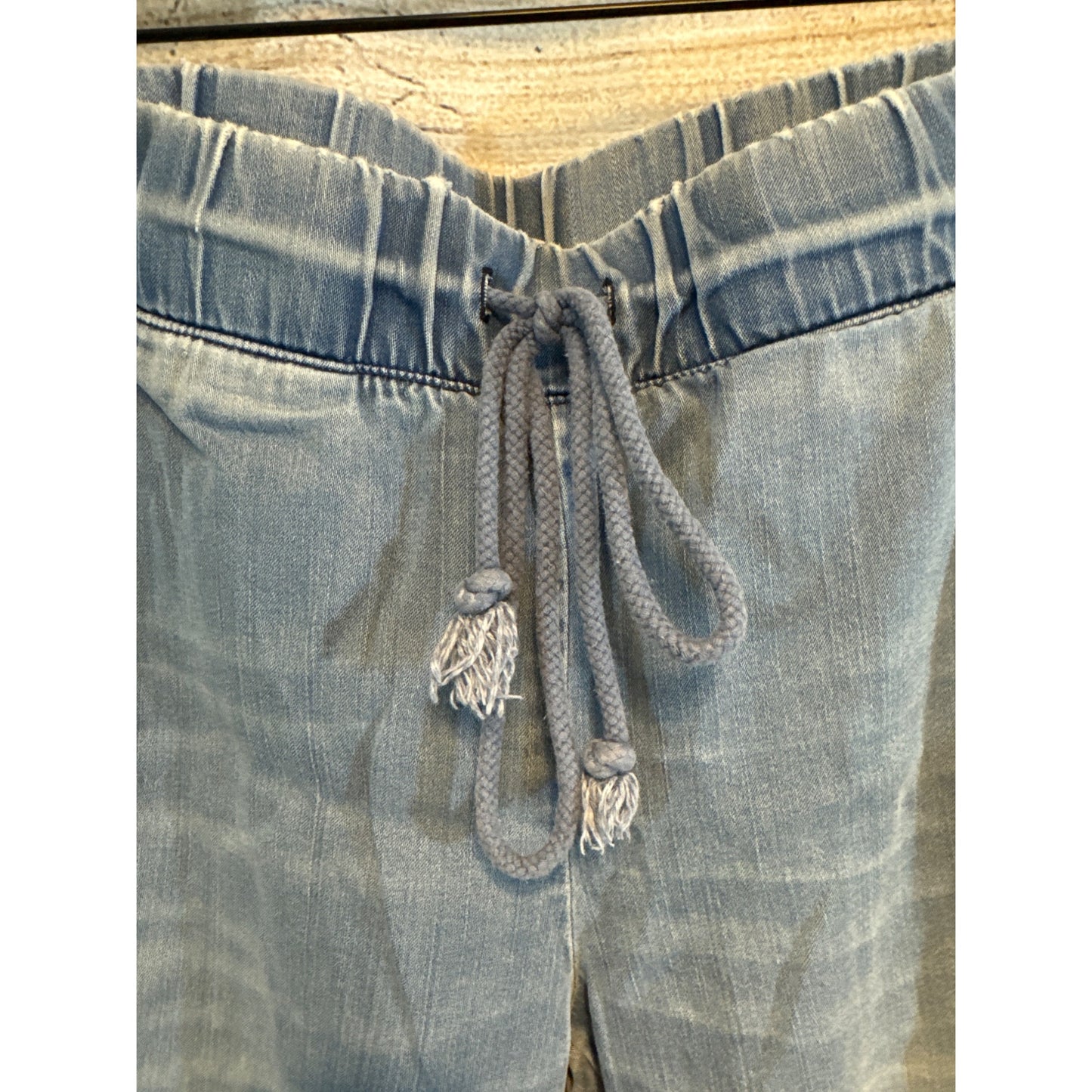 Cloth and Stone Distressed Light Wash Denim Jogger Pants