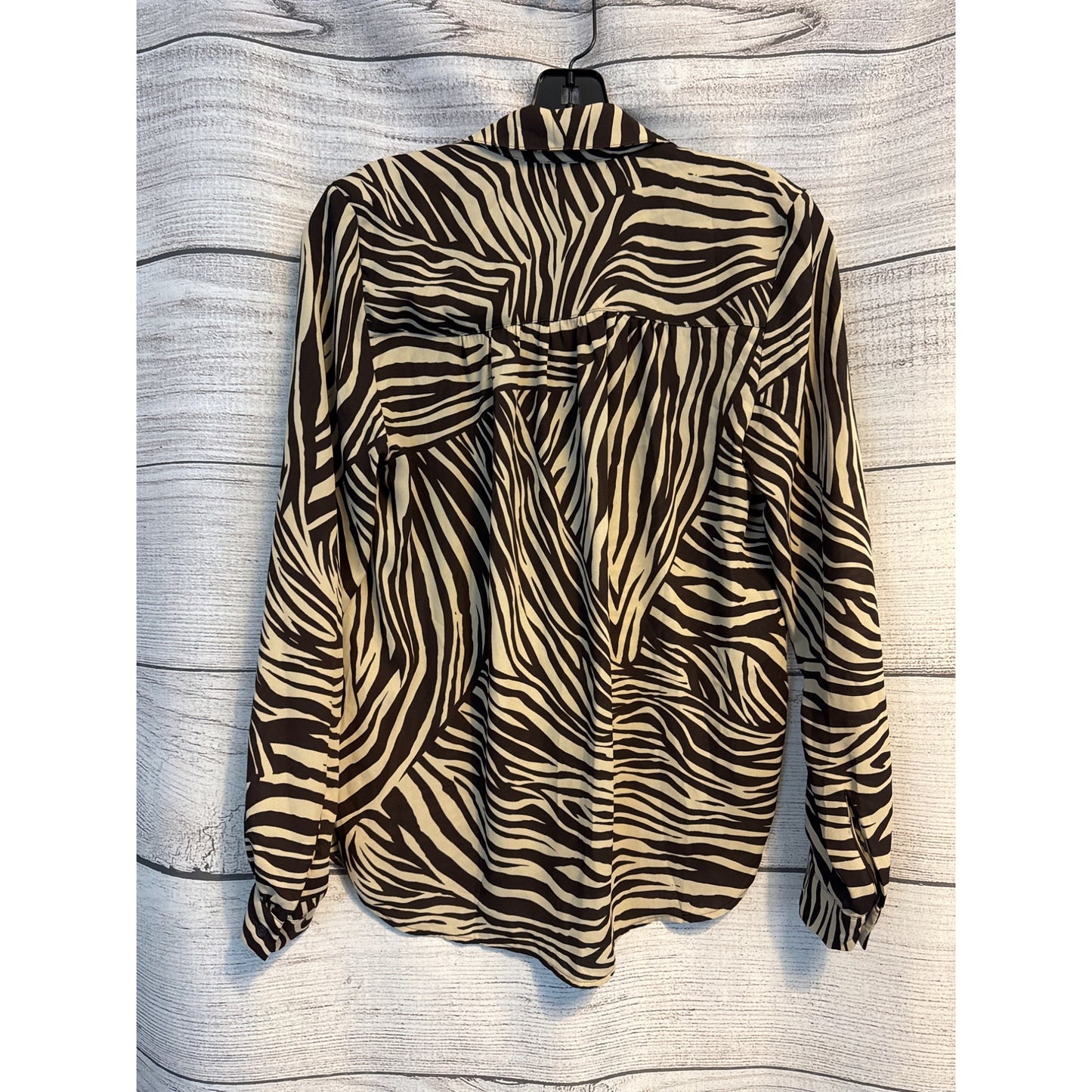 H&M Zebra Print Button-Up Blouse Size 2