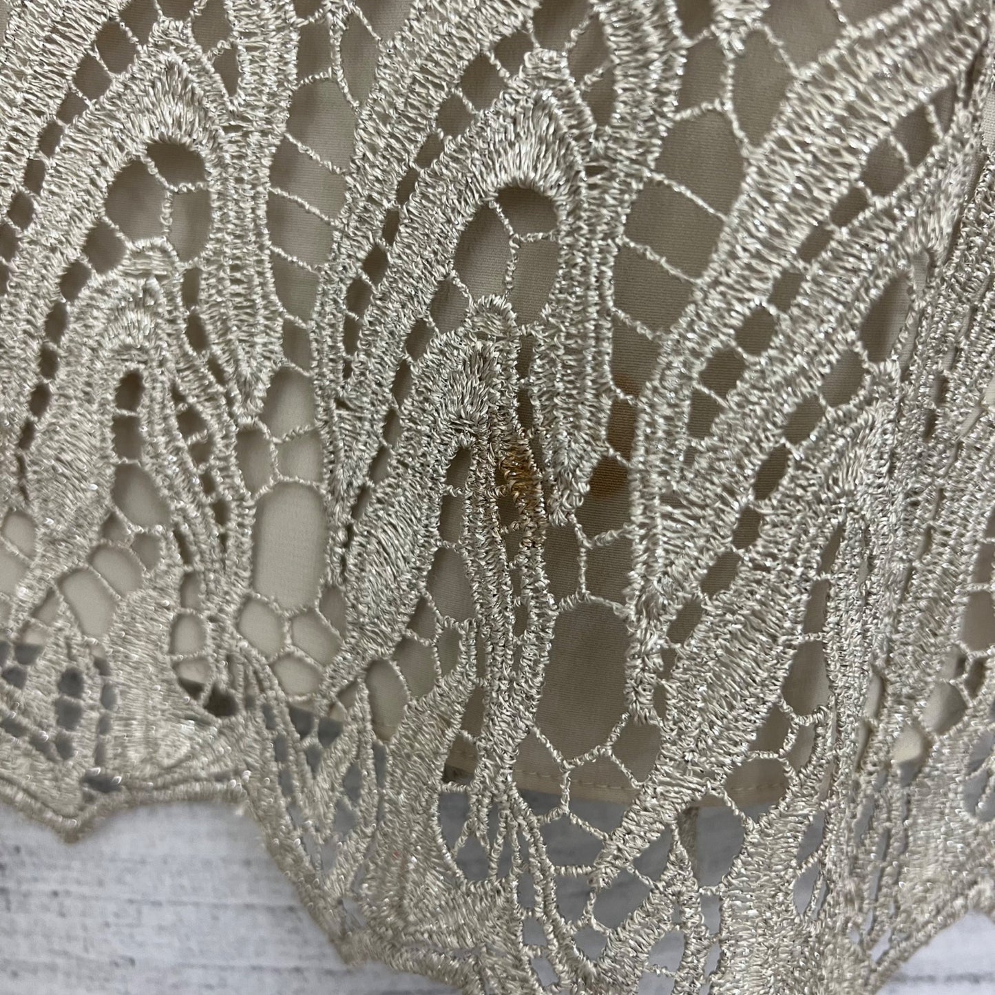 Alice + Olivia Elegant Beige Lace Overlay Dress, Size M