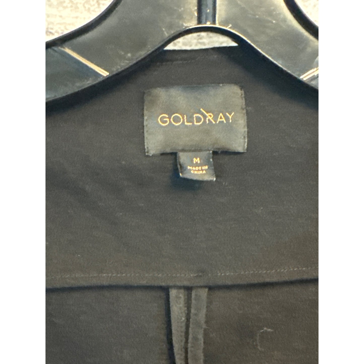 Goldray Black Open-Front Blazer Jacket With Side Zippers M