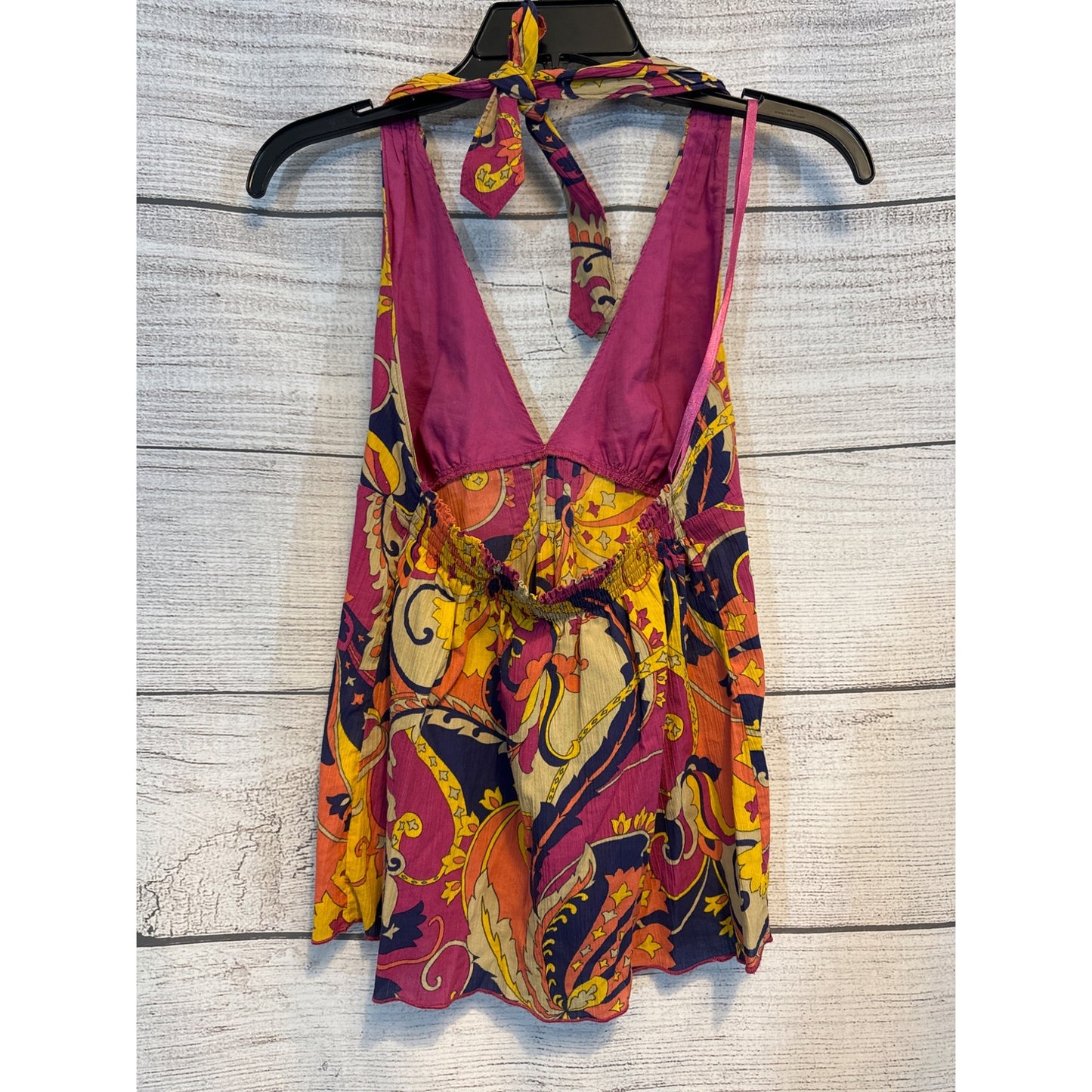 Lucky Brand Paisley Floral Print Halter Top Size S
